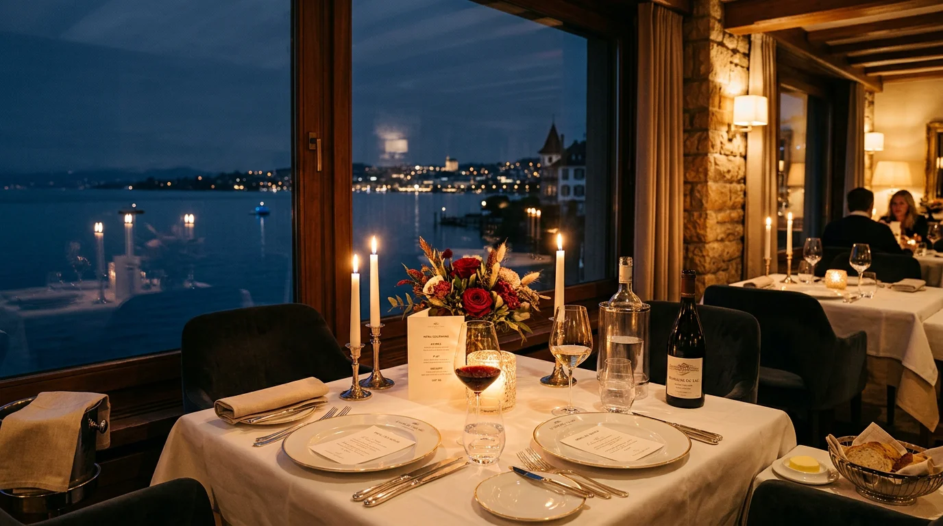 Restaurant romantique à Genève avec vue sur le lac pour un dîner en amoureux
