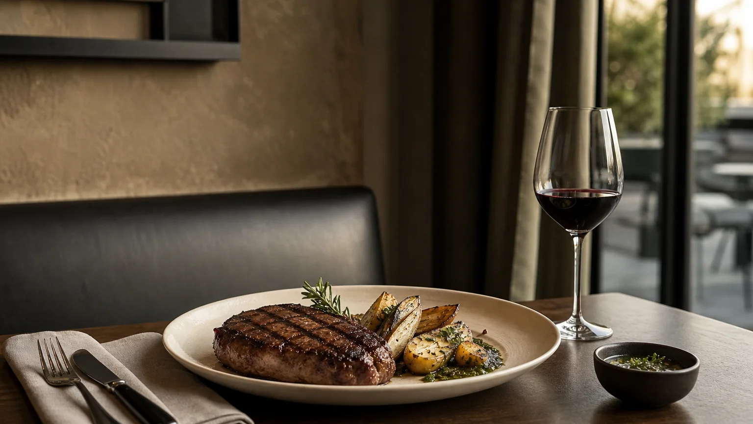 Table de viande grillée dans un restaurant des Eaux-Vives à Genève